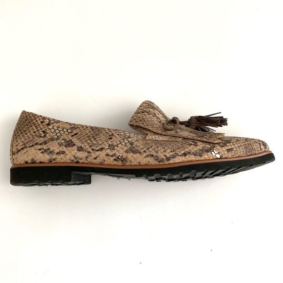 Paul Green Snakeskin Print Leather Loafers Supper Soft Preppy Academia Chic US 9 - Picture 5 of 14